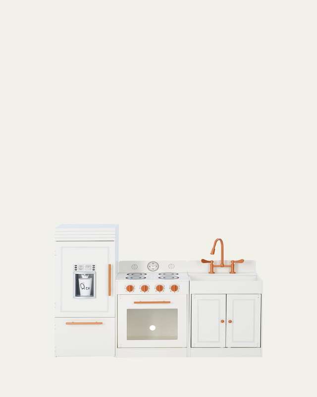 Teamson Kids Little Chef Paris Wood Play Kitchen, White/Rose Gold
